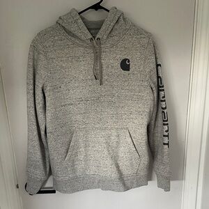Carhartt Heather Grey Relaxed Fit Logo Pullover Hoodie